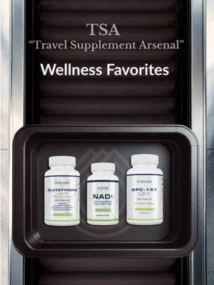Our TSA – Travel Supplement Arsenal – bundles everything you need for gut health, restful...