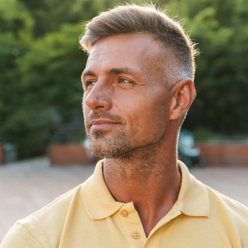 satisfied middle aged man after ED treatment in Oklahoma City