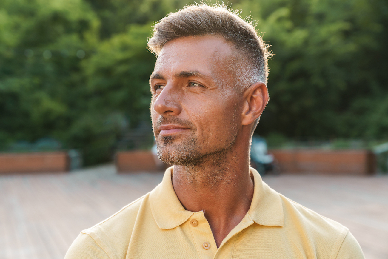 satisfied middle aged man after ED treatment in Oklahoma City