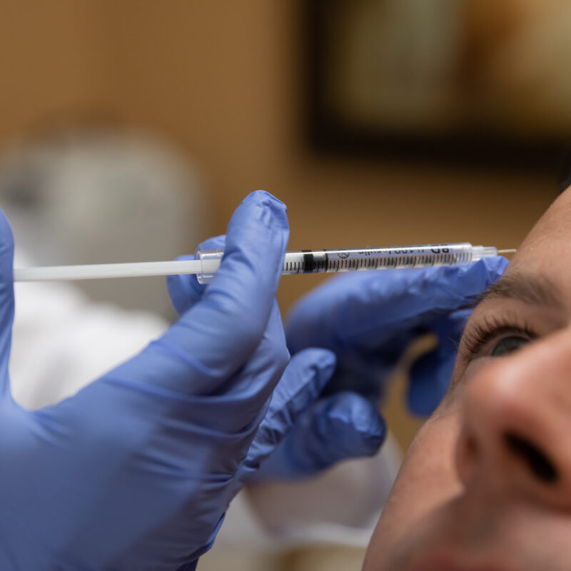 close up of a Botox injection