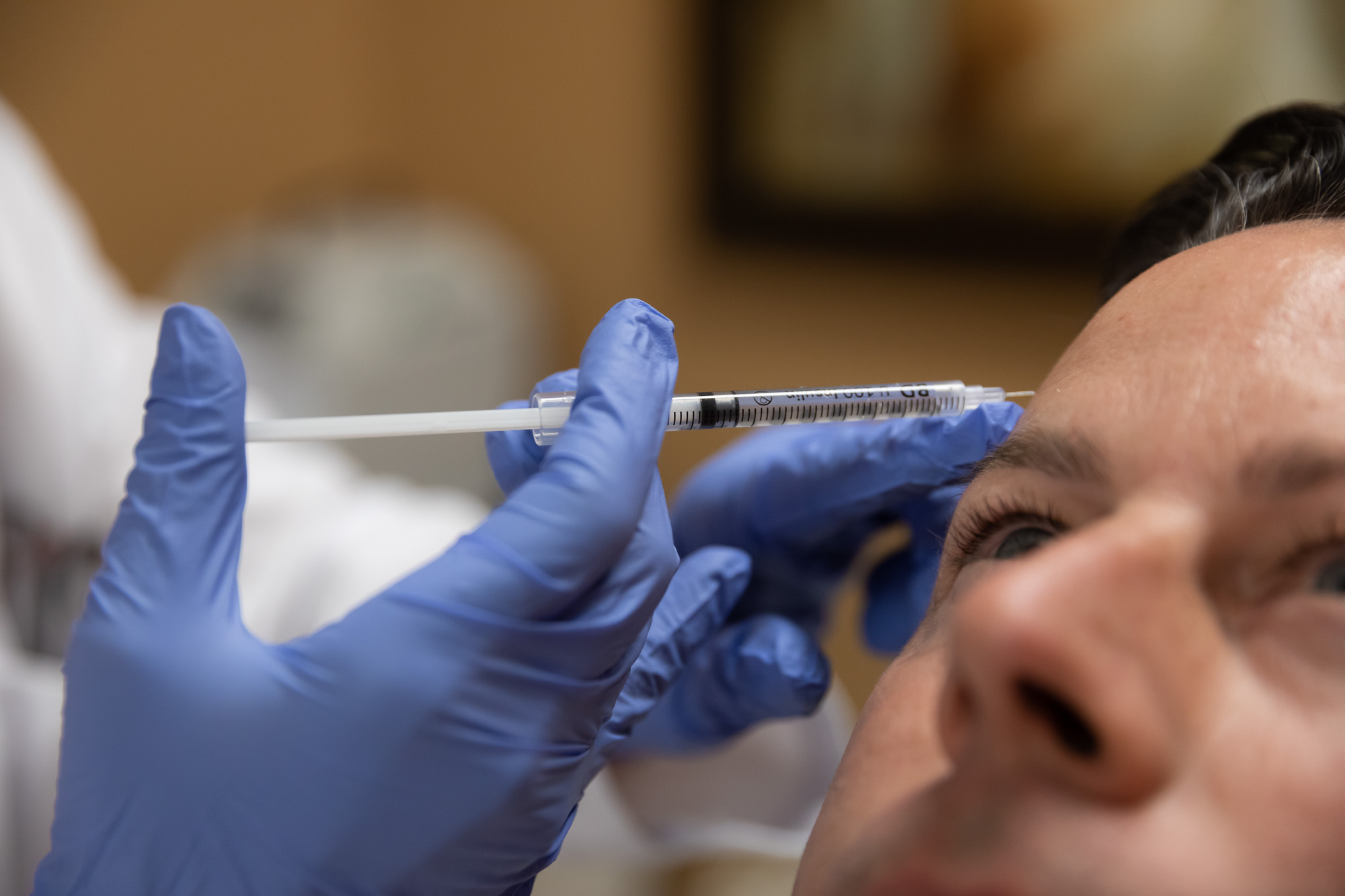 close up of a Botox injection