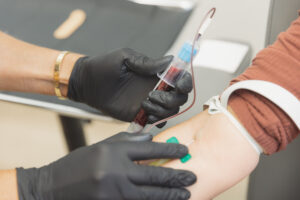 Blood is drawn during the PRP in OKC process